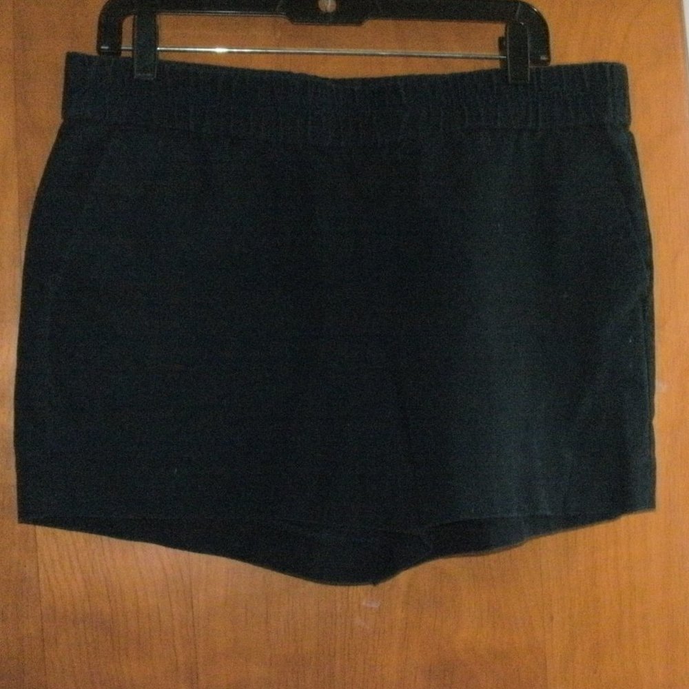 J. Crew Navy Blue Pull on Elastic Waist Cotton Shorts with Pockets size 12